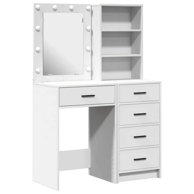 Toaletka 2 pcs Biały 50 x 41 x 135 cm Materiał drewnopochodny
