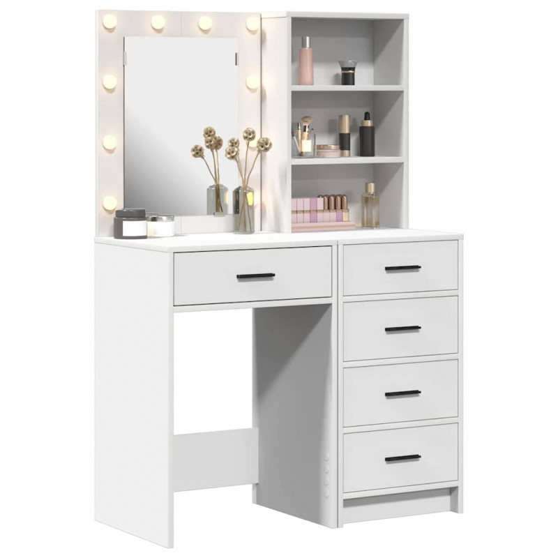 Toaletka 2 pcs Biały 50 x 41 x 135 cm Materiał drewnopochodny