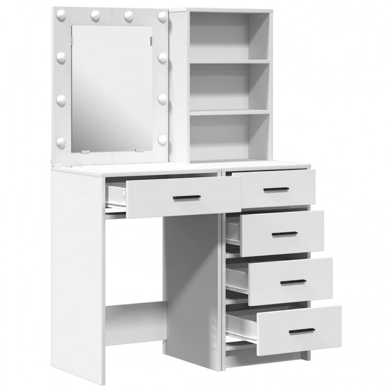 Toaletka 2 pcs Biały 50 x 41 x 135 cm Materiał drewnopochodny