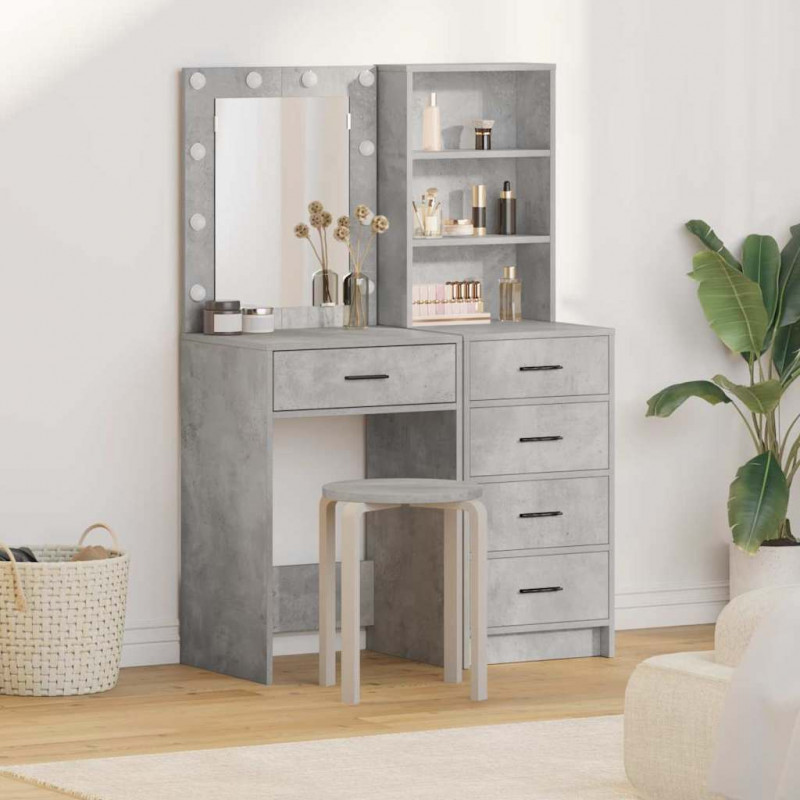 Toaletka 2 pcs Szary 50 x 41 x 135 cm Materiał drewnopochodny