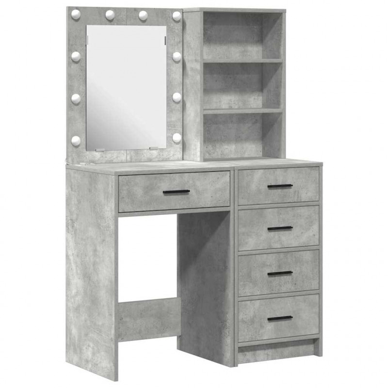 Toaletka 2 pcs Szary 50 x 41 x 135 cm Materiał drewnopochodny