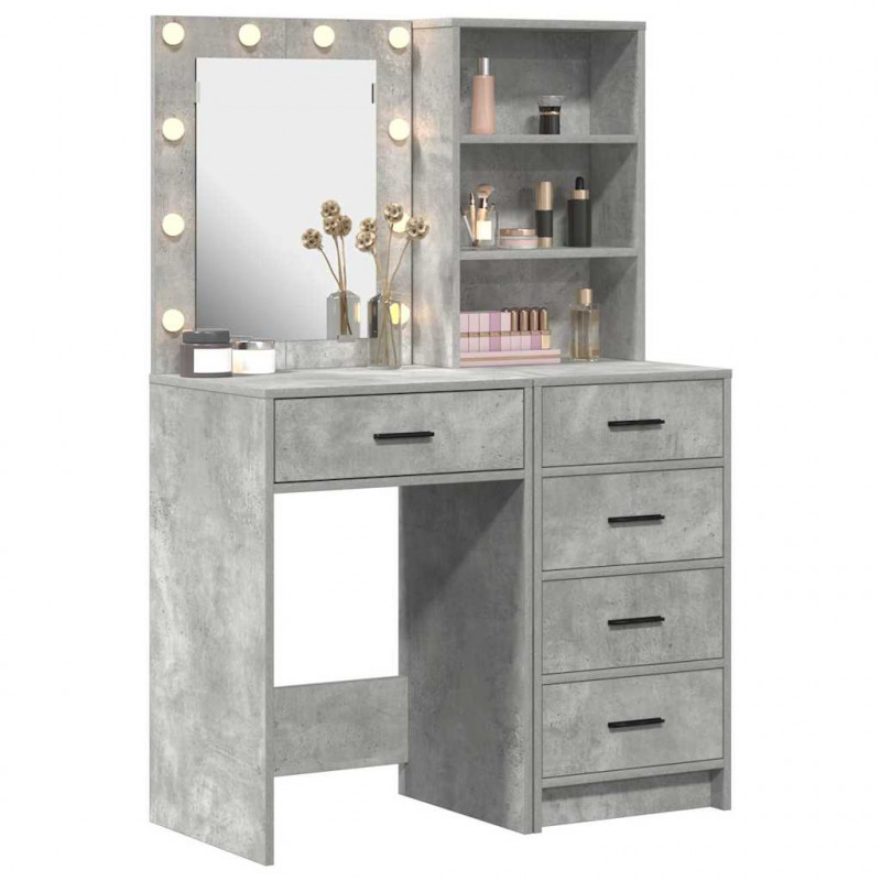 Toaletka 2 pcs Szary 50 x 41 x 135 cm Materiał drewnopochodny