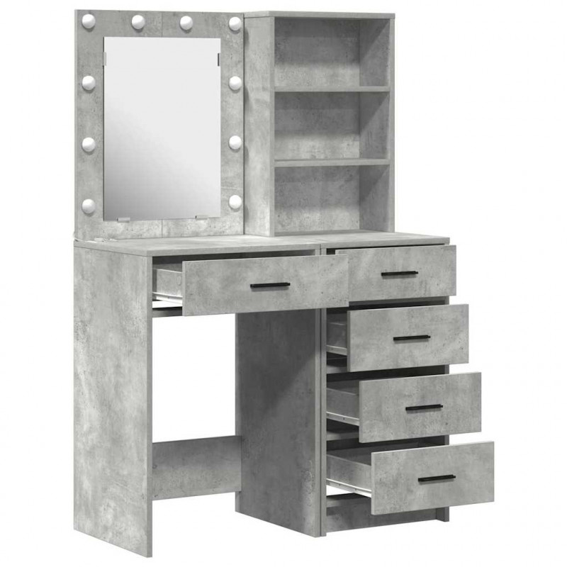 Toaletka 2 pcs Szary 50 x 41 x 135 cm Materiał drewnopochodny