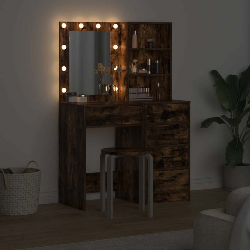 Toaletka 2 pcs Brązowy 50 x 41 x 135 cm Materiał drewnopochodny