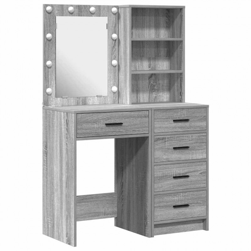 Toaletka 2 pcs Szary 50 x 41 x 135 cm Materiał drewnopochodny