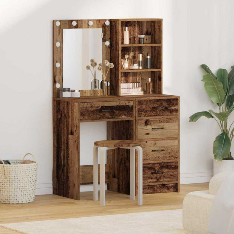 Toaletka 2 pcs Brązowy 50 x 41 x 135 cm Materiał drewnopochodny