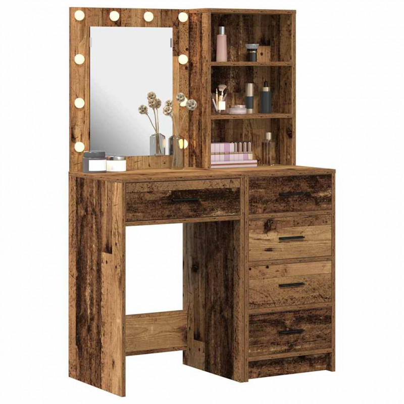 Toaletka 2 pcs Brązowy 50 x 41 x 135 cm Materiał drewnopochodny