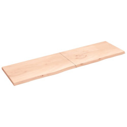 Półka, 220x60x(2-4) cm, surowe lite drewno dębowe