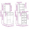 Toaletka 2 pcs Brązowy 50 x 41 x 135 cm Materiał drewnopochodny