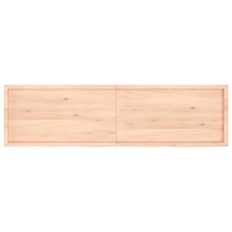 Półka, 220x60x(2-4) cm, surowe lite drewno dębowe