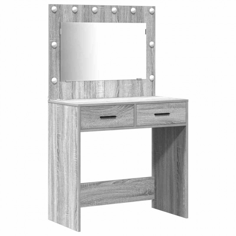 Toaletka z szufladą 3 pcs Szary Sonoma Materiał drewnopochodny