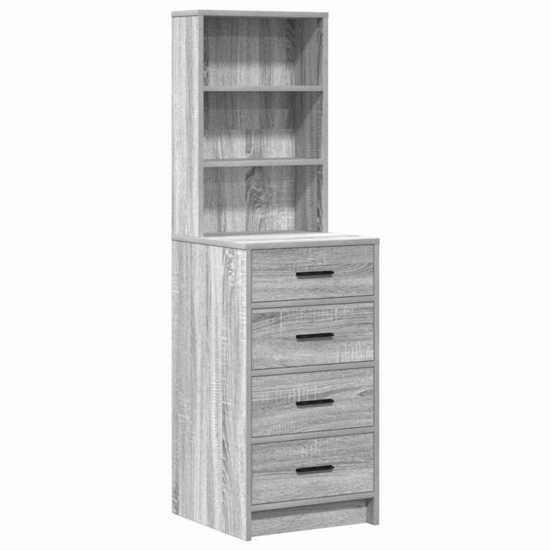 Toaletka z szufladą 3 pcs Szary Sonoma Materiał drewnopochodny