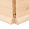 Półka, 220x60x(2-4) cm, surowe lite drewno dębowe