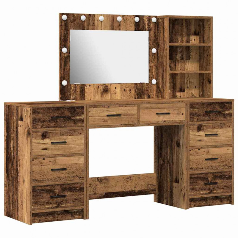 Toaletka 3 pcs Brązowy 40 x 41 x 135 cm Materiał drewnopochodny