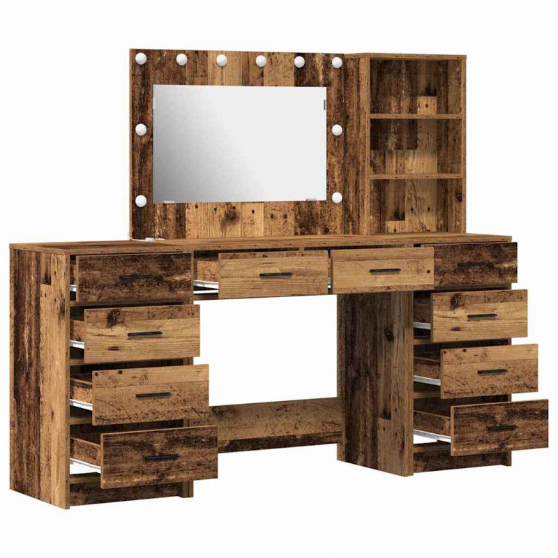 Toaletka 3 pcs Brązowy 40 x 41 x 135 cm Materiał drewnopochodny