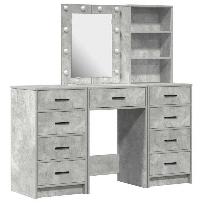 Toaletka 3 pcs Szary 40 x 41 x 135 cm Materiał drewnopochodny