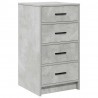 Toaletka 3 pcs Szary 40 x 41 x 135 cm Materiał drewnopochodny