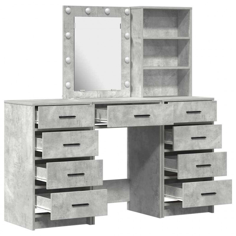 Toaletka 3 pcs Szary 40 x 41 x 135 cm Materiał drewnopochodny