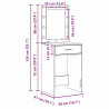 Toaletka 3 pcs Szary 40 x 41 x 135 cm Materiał drewnopochodny