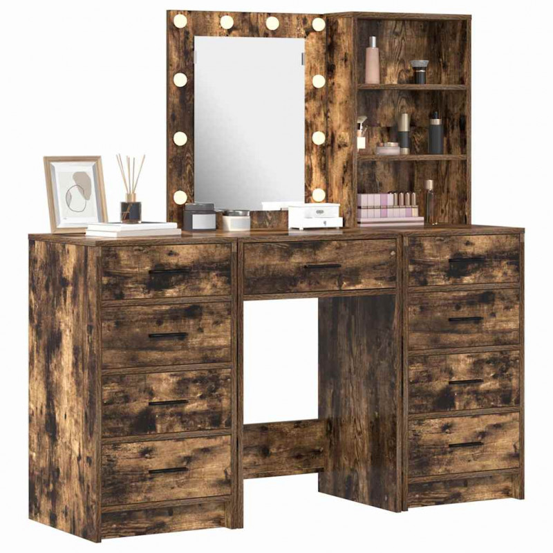 Toaletka 3 pcs Brązowy 40 x 41 x 135 cm Materiał drewnopochodny