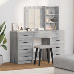 Toaletka 3 pcs Szary 40 x 41 x 135 cm Materiał drewnopochodny