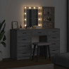 Toaletka 3 pcs Szary 40 x 41 x 135 cm Materiał drewnopochodny