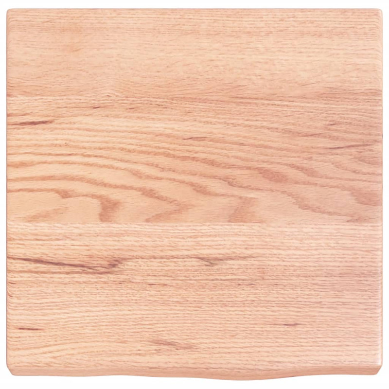 Półka, brązowa, 40x40x(2-4) cm, lakierowane lite drewno dębowe