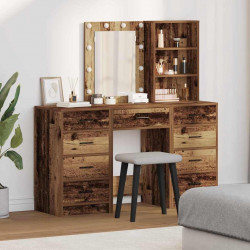 Toaletka 3 pcs Brązowy 40 x 41 x 135 cm Materiał drewnopochodny