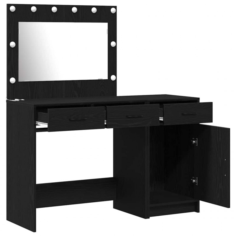 Toaletka 2 pcs Czarny 40 x 41 x 75 cm Materiał drewnopochodny