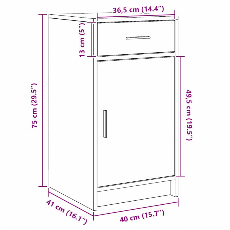 Toaletka 2 pcs Brązowy 40 x 41 x 75 cm Materiał drewnopochodny