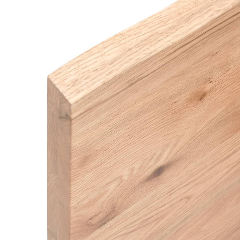Półka, brązowa, 60x30x(2-4) cm, lakierowane lite drewno dębowe