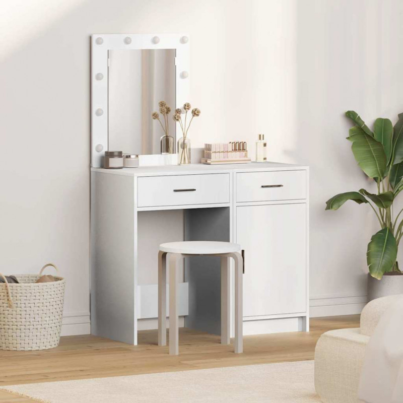 Toaletka 2 pcs Biały 50 x 41 x 135 cm Materiał drewnopochodny