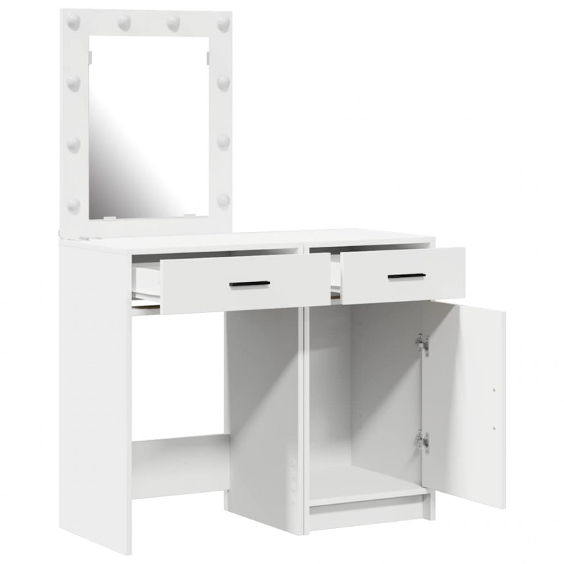 Toaletka 2 pcs Biały 50 x 41 x 135 cm Materiał drewnopochodny
