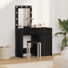 Toaletka 2 pcs Czarny 50 x 41 x 135 cm Materiał drewnopochodny