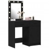 Toaletka 2 pcs Czarny 50 x 41 x 135 cm Materiał drewnopochodny