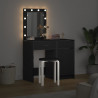 Toaletka 2 pcs Czarny 50 x 41 x 135 cm Materiał drewnopochodny