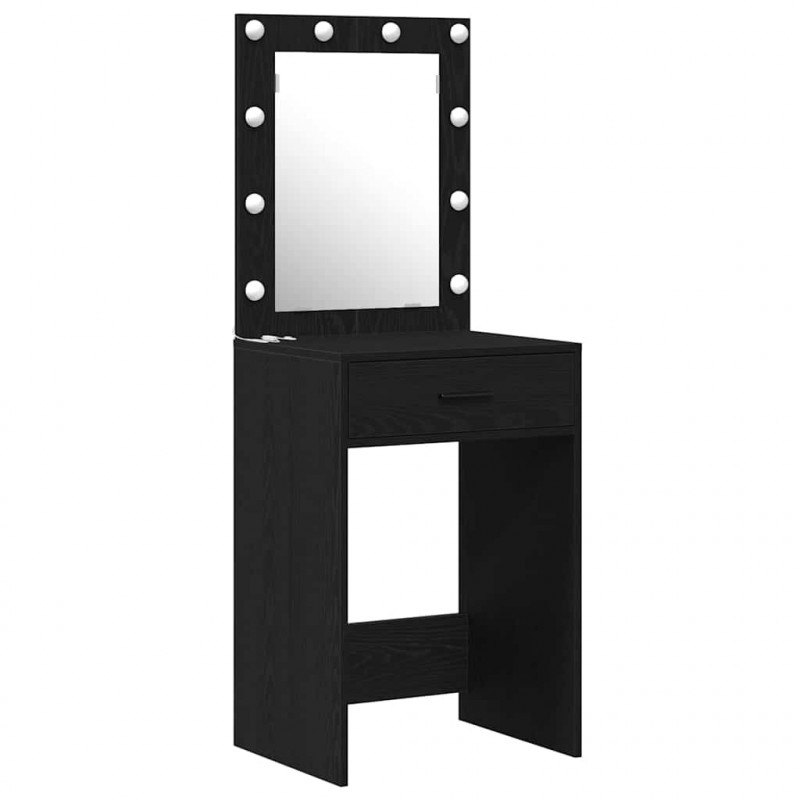Toaletka 2 pcs Czarny 50 x 41 x 135 cm Materiał drewnopochodny