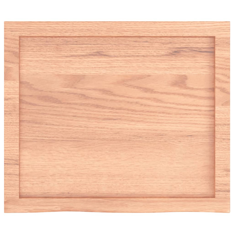 Półka, brązowa, 60x50x(2-4) cm, lakierowane lite drewno dębowe
