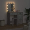 Toaletka 2 pcs Szary 50 x 41 x 135 cm Materiał drewnopochodny