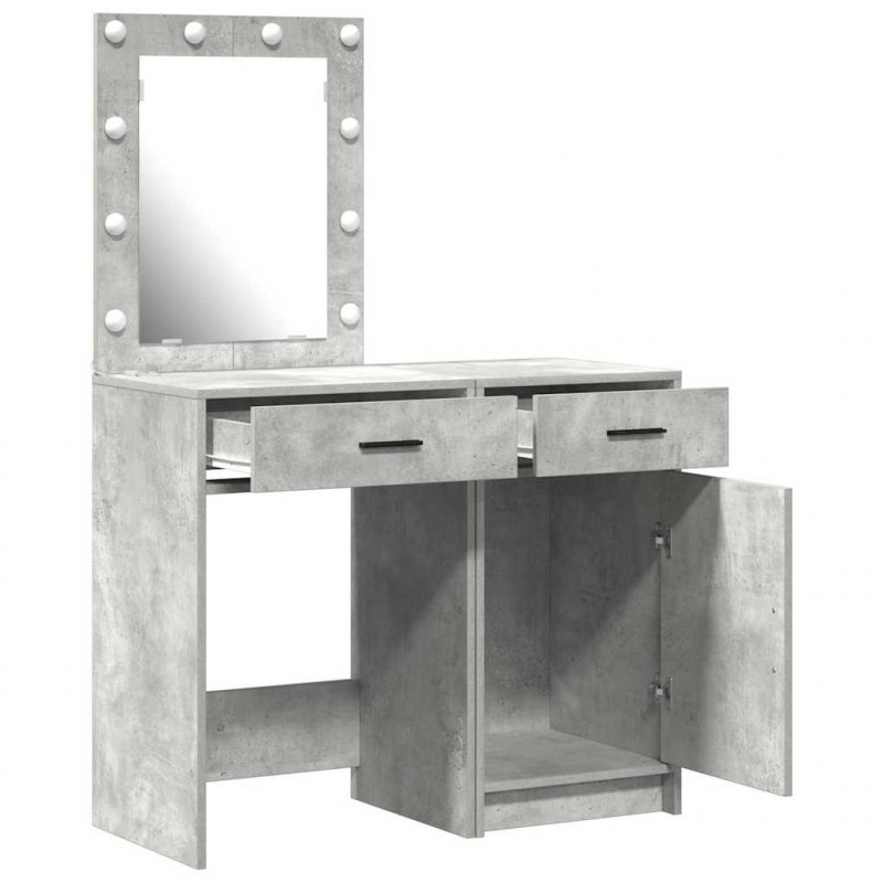 Toaletka 2 pcs Szary 50 x 41 x 135 cm Materiał drewnopochodny