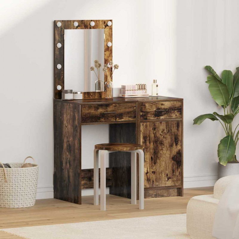Toaletka 2 pcs Brązowy 50 x 41 x 135 cm Materiał drewnopochodny