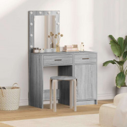 Toaletka 2 pcs Szary 50 x 41 x 135 cm Materiał drewnopochodny