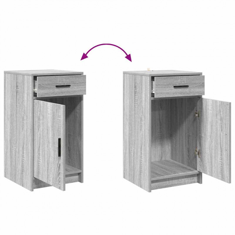 Toaletka 2 pcs Szary 50 x 41 x 135 cm Materiał drewnopochodny