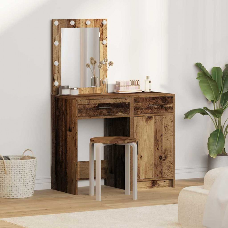 Toaletka 2 pcs Brązowy 50 x 41 x 135 cm Materiał drewnopochodny