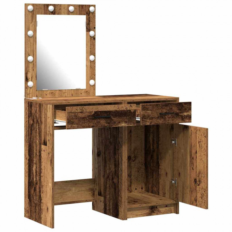 Toaletka 2 pcs Brązowy 50 x 41 x 135 cm Materiał drewnopochodny