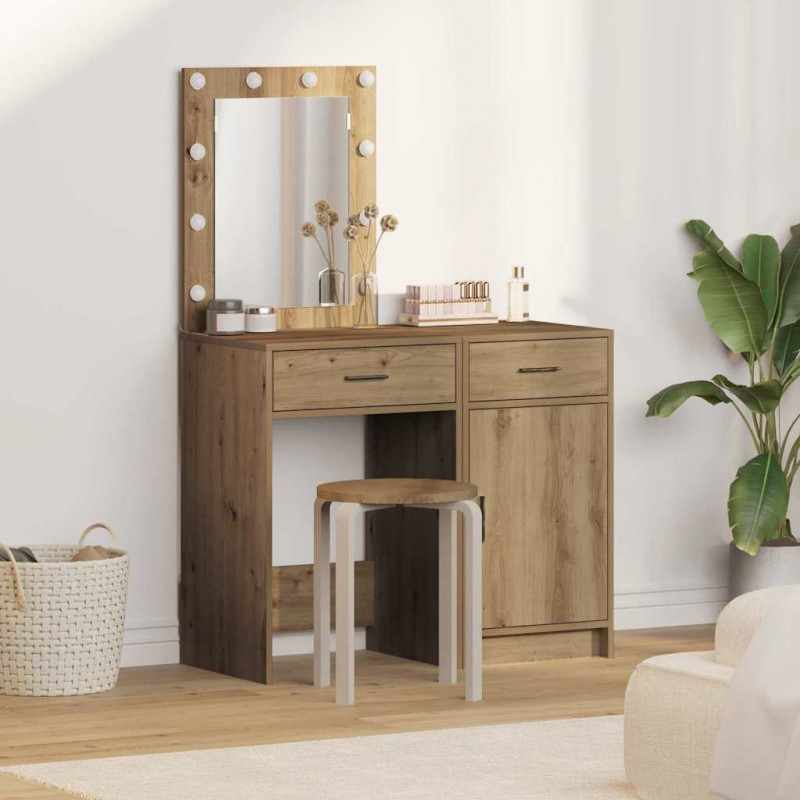 Toaletka 2 pcs Brązowy 50 x 41 x 135 cm Materiał drewnopochodny