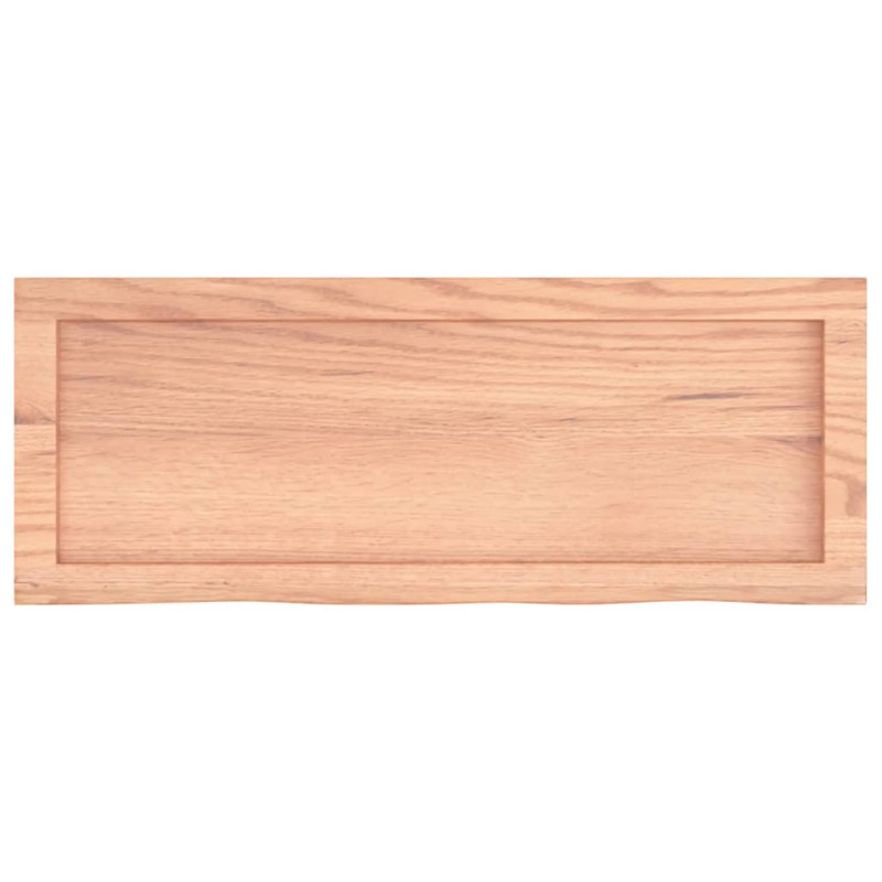 Półka, brązowa, 80x30x(2-6) cm, lakierowane lite drewno dębowe