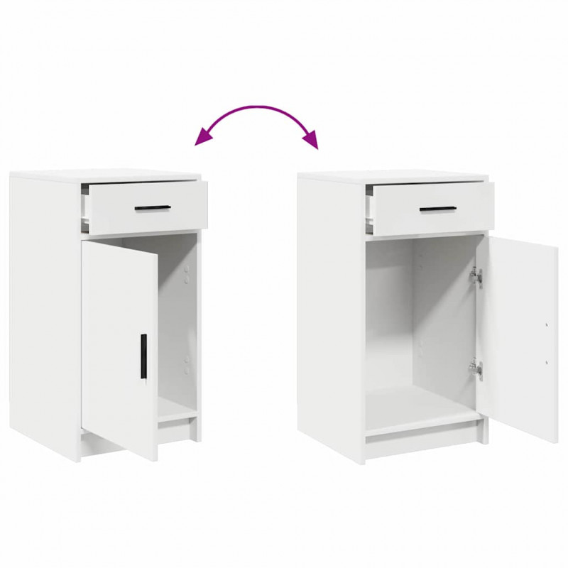 Toaletka z szufladą 3 pcs Biały Materiał drewnopochodny