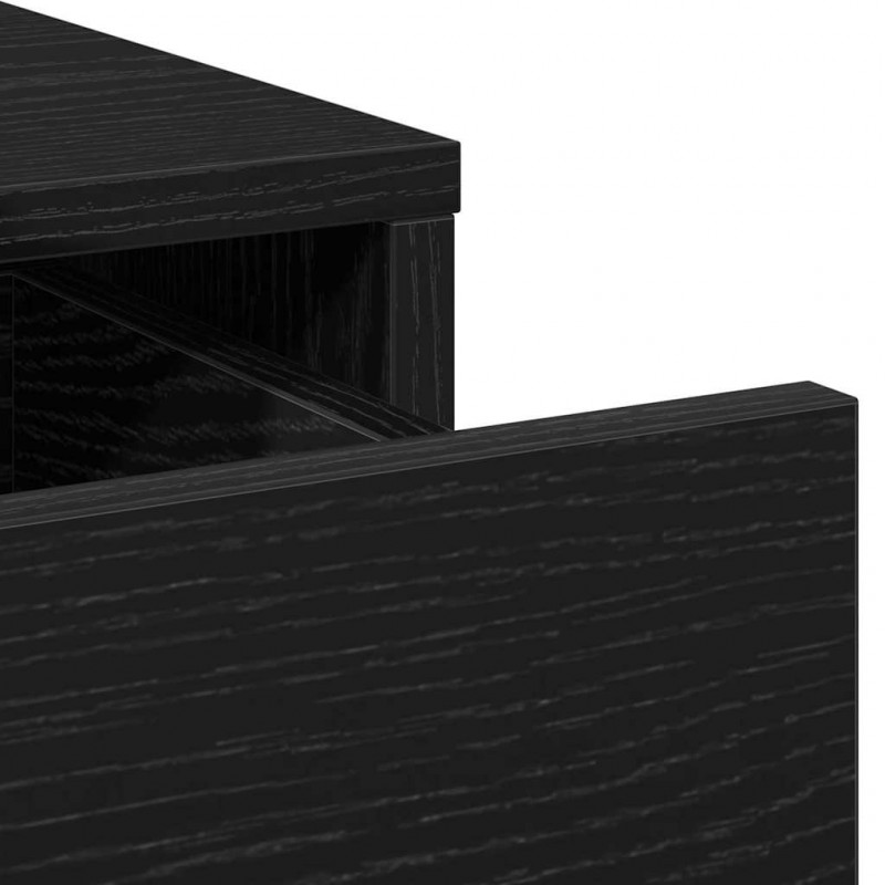 Toaletka z szufladą 3 pcs Czarny Materiał drewnopochodny