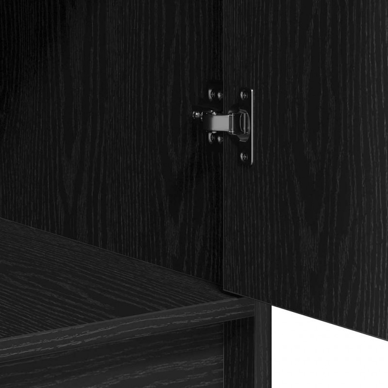 Toaletka z szufladą 3 pcs Czarny Materiał drewnopochodny